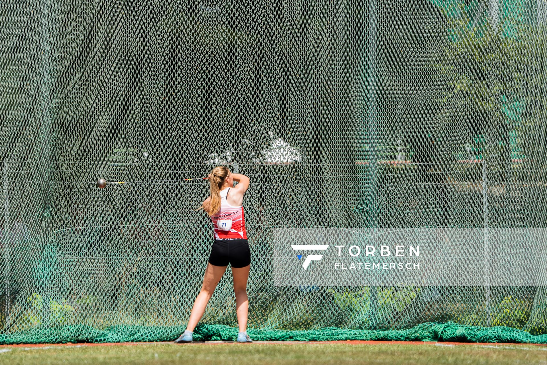 Lara Hundertmark (Einbecker SV) beim Hammerwurf am 03.07.2022 waehrend den NLV+BLV Leichtathletik-Landesmeisterschaften im Jahnstadion in Goettingen (Tag 1)